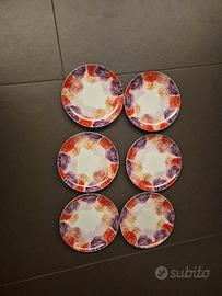 Set 6 piatti florealii vintage diametro 17 cm