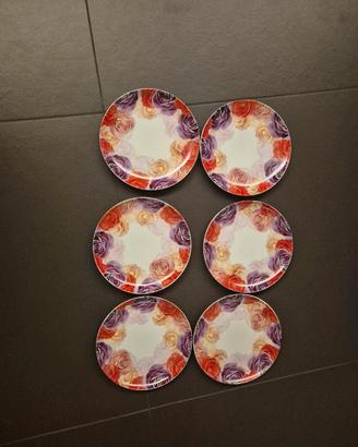 Set 6 piatti florealii vintage diametro 17 cm
