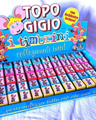 Topo Gigio Scatolo con 60 Timbri - Espositore 1980
