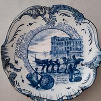 piatto in ceramica R. Ginori - Veduta di Napoli