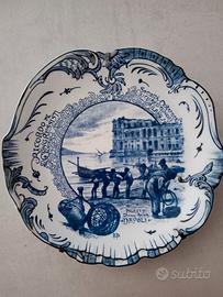 piatto in ceramica R. Ginori - Veduta di Napoli