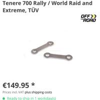 Biellette ribassate Ténéré 700 world raid/rally