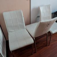 Sedie imbottite in ecopelle bianca
