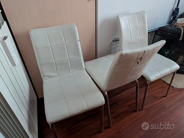 Sedie imbottite in ecopelle bianca