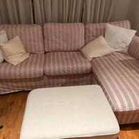 Divano chaise-longue+pouf