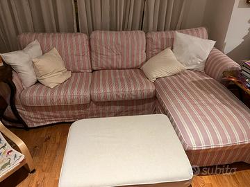 Divano chaise-longue+pouf