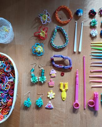 Kit per braccialetti di elastici di gomma colorati