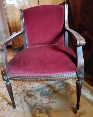 Due sedie camera in velluto rosso h75 p50 L55