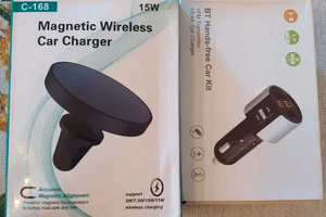 Magnetic Wireless Car Charger e BT Hands-free Car
