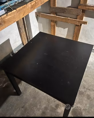 tavolo allungabile di legno  nero ikea  90x90