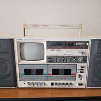 Lettore cassette musicali + radio + mini tv 