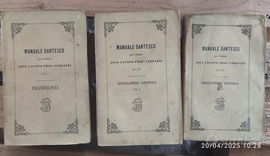 DANTE  MANUALE DANTESCO di Gius. Jacopo Ferrazzi