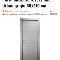 porta battente reversibile 210x80