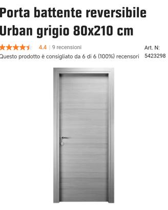 porta battente reversibile 210x80