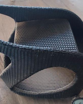 Carrello in rattan