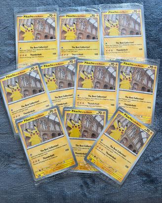 Lotto 10 Carte Pokemon Pikachu Museum Sigillate