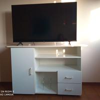 MOBILE PORTA TV MODERNO IN LAMINATO BIANCO