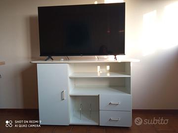 MOBILE PORTA TV MODERNO IN LAMINATO BIANCO