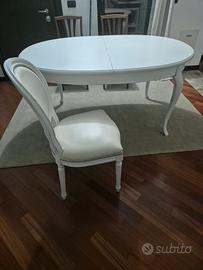 tavolo da soggiorno ovale bianco