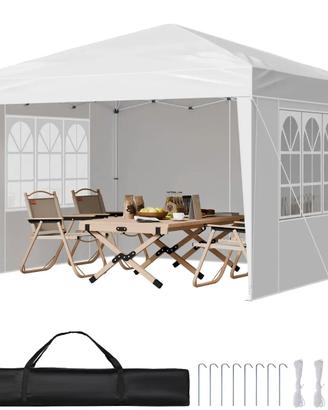 Gazebo Pieghevole da Esterno con Pareti Laterali