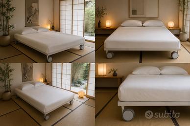 Letto 1 piazza e mezza a doghe con materasso
