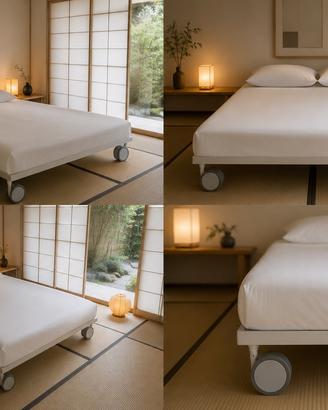 Letto 1 piazza e mezza a doghe con materasso