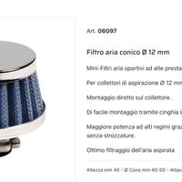 Filtro aria conico Ø 12 Art. 06097