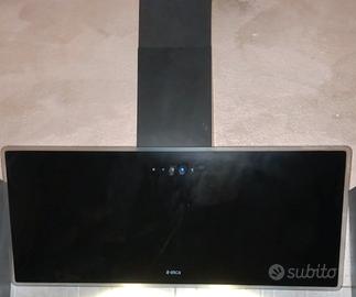 ELICA cappa inclinata 90cm vetro nero 