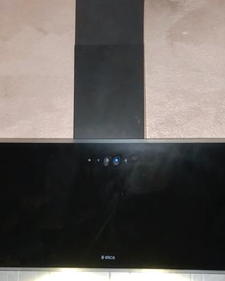ELICA cappa inclinata 90cm vetro nero 