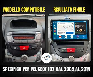 Peugeot 107 KIT COMPLETO Autoradio android 9 pol.
