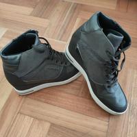 Scarpe alte, grigie/marroni con lacci