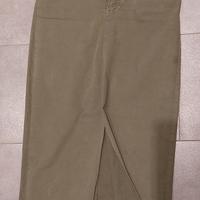 Gonna tipo jeans, color verde militare, TG L