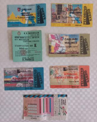 Set biglietti Cagliari Coppa Uefa 1993/1994