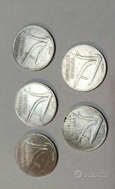 5 MONETE DA 10 LIRE 1952