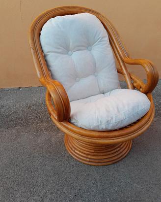Poltrona relax in bambu, girevole