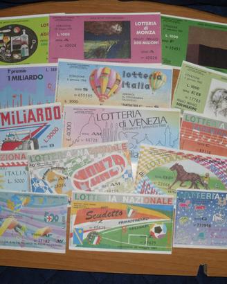 28 biglietti delle lotterie italiane tutti diversi