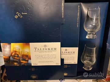 Whisky Talisker 10 Bicchieri elegante gift set