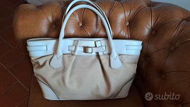 shopper pelle e tela Max Mara