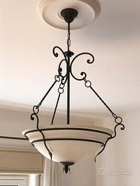 Lampadario vetro scavo