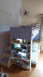 letto a ponte bambina lilla ditta zg mobili