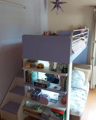 letto a ponte bambina lilla ditta zg mobili