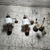 Lampadari sospesi in legno -coppia-