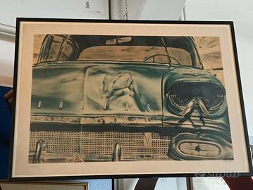 litografia originale Desert Wreck di John Salt 