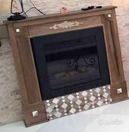 mobile camino  più stufa elettrica con finta legna