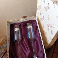 calici con targhetta nozze d'argento 