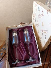 calici con targhetta nozze d'argento 