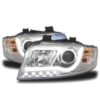 FARI AUDI A4 B6 00-04 LUCE DIURNA A TUBO FONDO CRO