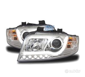 FARI AUDI A4 B6 00-04 LUCE DIURNA A TUBO FONDO CRO