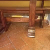 tavolo antico legno con 6 sedie e panca