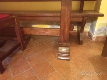 tavolo antico legno con 6 sedie e panca